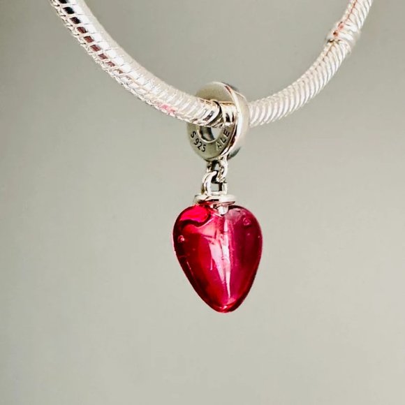 Pandora Love Potion Murano Glass Heart Dangle Charm - Picture 3 of 5